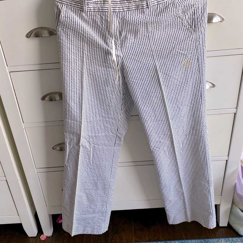J. Crew Seersucker city fit slacks